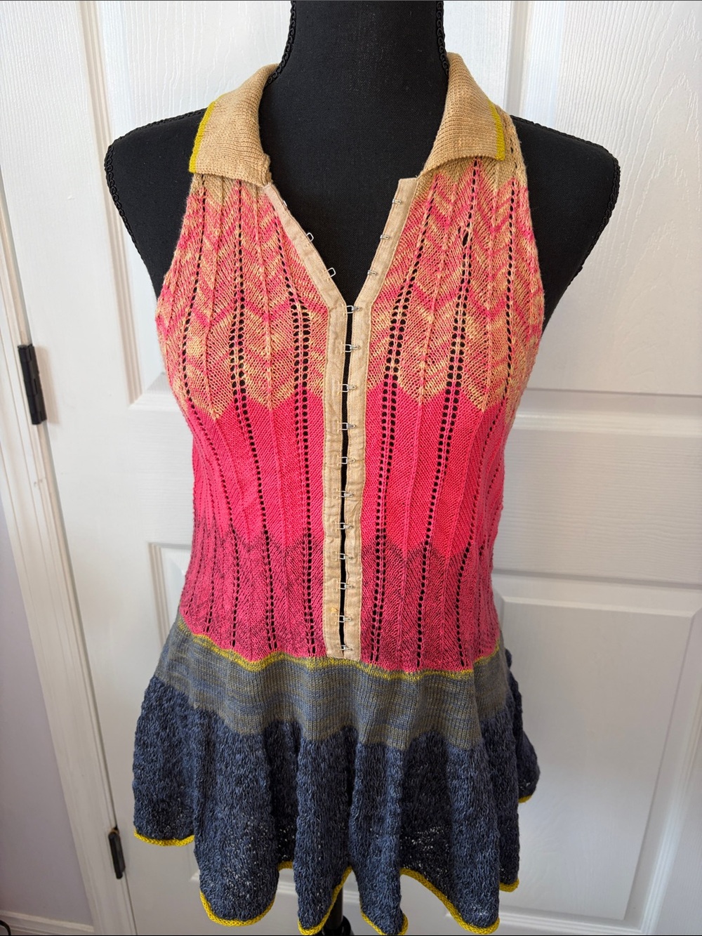 Free People Bohemian Knit Vneck Sleeveless Top